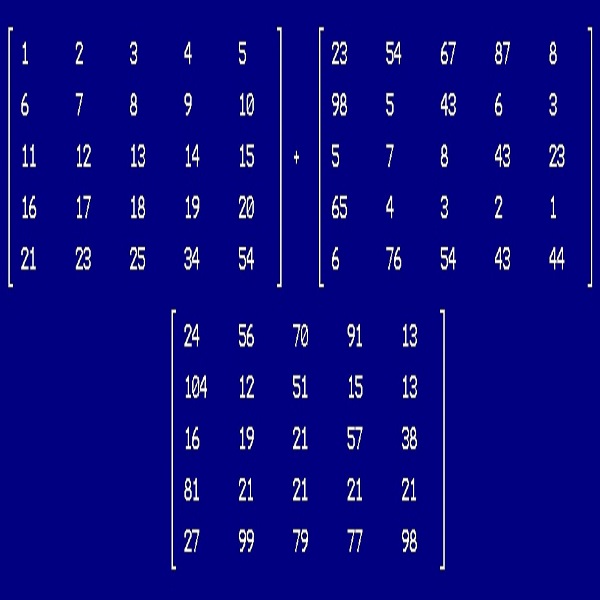 برنامه نویسی جمع، تفرق، ضرب ماتریسها با ++C