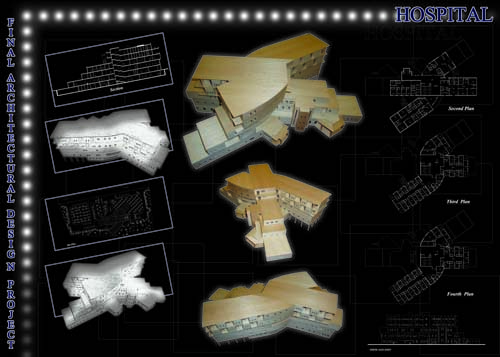 بیمارستان 128 تختخوابه (طرح 4 دانشجویان معماری)